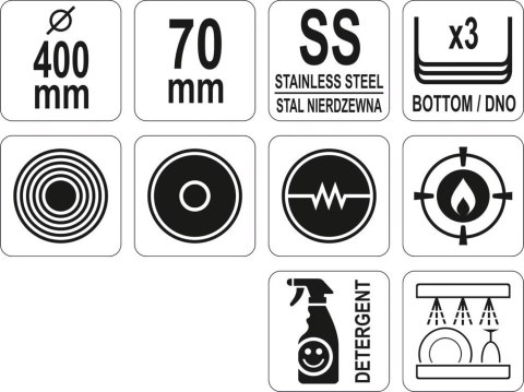 Patelnia Ze Stali Nierdzewnej Ø40 Cm Yato Yg-00105