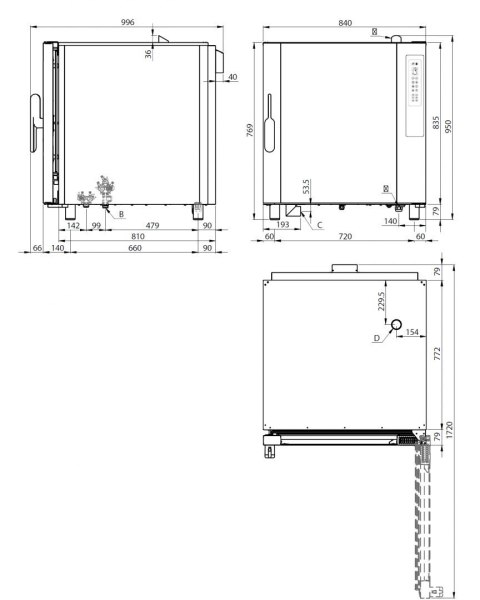 Piec konwekcyjno-parowy, 7 x GN1/1-600x400, sterowanie elektroniczne, Inoxtrend Professional Bakery 8010140