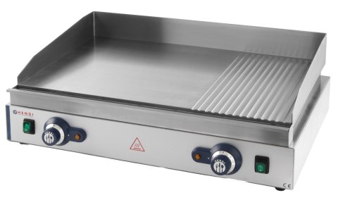 Płyta Grillowa Elektryczna Gładka/Ryflowana 68x41 Cm 3500W Hendi 203163