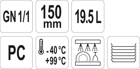 Pojemnik GN z Poliwęglanu 1/1 H=150 mm Gastronomiczny Yato YG-00392