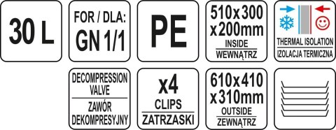 Pojemnik Cateringowy Termoizolacyjny 30l Yato Yg-09250