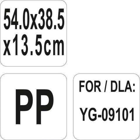 Pojemnik do Wózka Szary z Polipropylenu 54x38.5x13.5 cm Yato YG-09102