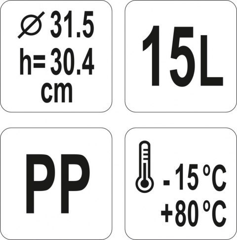 Pojemnik do Żywności 15l Okrągły Yato YG-00516