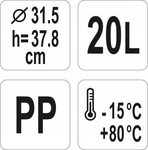 Pojemnik Na Żywność 20l Okrągły Yato YG-00517