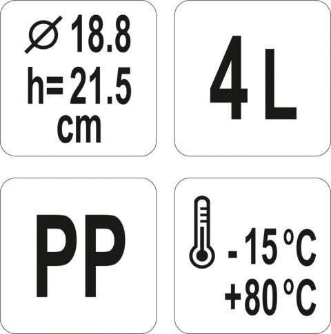 Pojemnik do Żywności Okrągły 4l Yato YG-00512