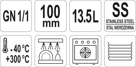 Pojemnik Perforowany GN 1/1 H=10 cm Yato YG-00343