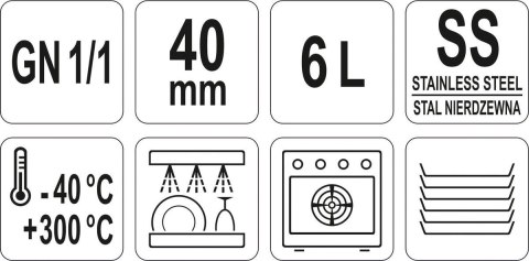 Pojemnik Perforowany GN 1/1 H=40 mm Yato YG-00341