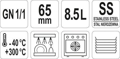 Pojemnik Perforowany GN 1/1 H=65 mm Yato YG-00342