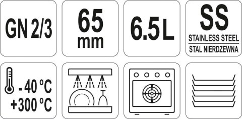 Pojemnik Perforowany GN 2/3 H=65 mm Yato YG-00360