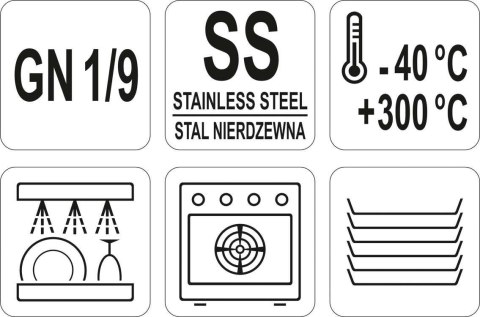 Pokrywka do GN 1/9 Stal Nierdzewna Yato YG-00375