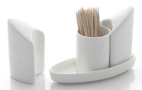 Przyprawnik Porcelanowy 3-Częściowy Sól Pieprz Wykałaczki Hendi Przyprawnik Porcelanowy 3-Częściowy Sól Pieprz Wykałaczki Hendi