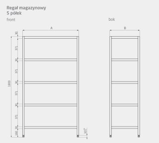 Regał Nierdzewny Gastronomiczny 100x40x180 Gretingowy Polgast 355104