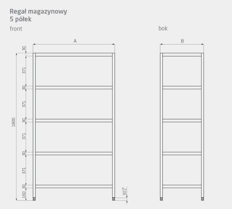 Regał Nierdzewny Gastronomiczny 100x40x180 Gretingowy Polgast 355104