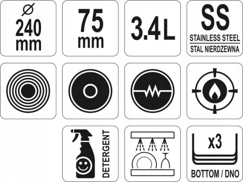 Profesjonalny Rondel do Sosów Gastronomiczny Nierdzewny Yato YG-00081