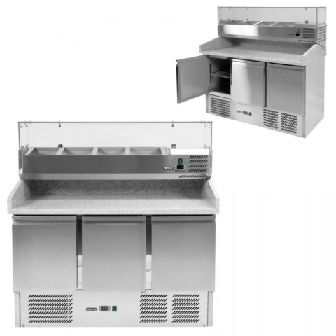Stół Chłodniczy Gastronomiczny do Pizzy z Nadstawką 6x GN 1/4 Yato YG-05305 Stół Chłodniczy Gastronomiczny do Pizzy z Nadstawką 6x GN 1/4 Yato YG-05305