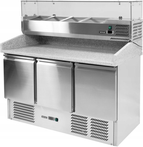 Stół Chłodniczy Gastronomiczny do Pizzy z Nadstawką 6x GN 1/4 Yato YG-05305 Stół Chłodniczy Gastronomiczny do Pizzy z Nadstawką 6x GN 1/4 Yato YG-05305