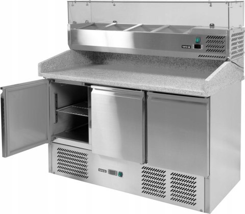 Stół Chłodniczy Gastronomiczny do Pizzy z Nadstawką 6x GN 1/4 Yato YG-05305 Stół Chłodniczy Gastronomiczny do Pizzy z Nadstawką 6x GN 1/4 Yato YG-05305