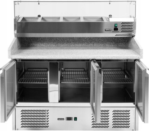 Stół Chłodniczy Gastronomiczny do Pizzy z Nadstawką 6x GN 1/4 Yato YG-05305 Stół Chłodniczy Gastronomiczny do Pizzy z Nadstawką 6x GN 1/4 Yato YG-05305