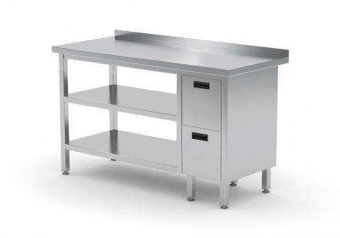 Stół Nierdzewny Gastronomiczny Z 2 Półkami + 2 Szuflady 160x70x85 Polgast 125167/2 Stół Nierdzewny Gastronomiczny Z 2 Półkami + 2 Szuflady 160x70x85 Polgast 125167/2