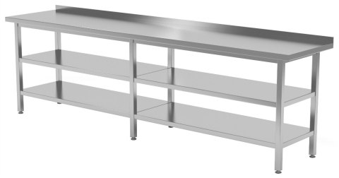 Stół Nierdzewny Gastronomiczny Z 2 Półkami 210x70x85 Polgast 103217/2-6 Stół Nierdzewny Gastronomiczny Z 2 Półkami 210x70x85 Polgast 103217/2-6