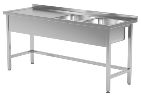 Stół Nierdzewny Gastronomiczny Z 2 Zlewami 140x60x85 Polgast 220146 Stół Nierdzewny Gastronomiczny Z 2 Zlewami 140x60x85 Polgast 220146