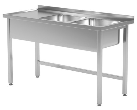 Stół Nierdzewny Gastronomiczny Z 2 Zlewami 140x70x85 Polgast 221147 Stół Nierdzewny Gastronomiczny Z 2 Zlewami 140x70x85 Polgast 221147