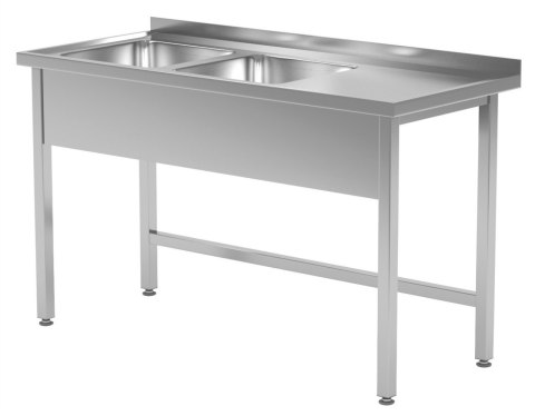 Stół Nierdzewny Gastronomiczny Z 2 Zlewami 140x70x85 Polgast 221147 Stół Nierdzewny Gastronomiczny Z 2 Zlewami 140x70x85 Polgast 221147