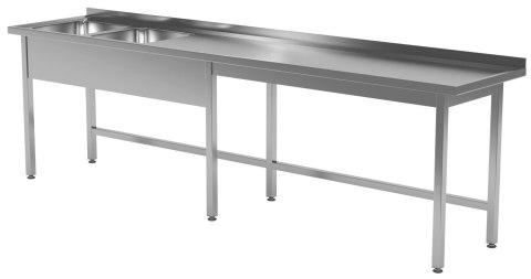 Stół Nierdzewny Gastronomiczny Z 2 Zlewami 270x70x85 Polgast 221277-6 Stół Nierdzewny Gastronomiczny Z 2 Zlewami 270x70x85 Polgast 221277-6