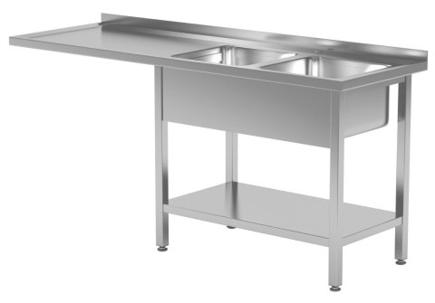 Stół Nierdzewny Gastronomiczny Z 2 Zlewami + Miejsce Na Zmywarkę 170x60x85 Polgast 241176 Stół Nierdzewny Gastronomiczny Z 2 Zlewami + Miejsce Na Zmywarkę 170x60x85 Polgast 241176