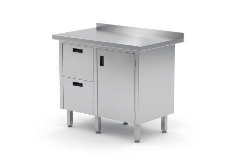 Stół Nierdzewny Gastronomiczny Z Szafką + 2 Szuflady 83x70x85 Polgast 135087 Stół Nierdzewny Gastronomiczny Z Szafką + 2 Szuflady 83x70x85 Polgast 135087