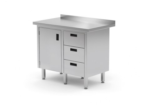 Stół Nierdzewny Gastronomiczny Z Szafką I 3 Szufladami 90x60x85 Polgast 136096-3 Stół Nierdzewny Gastronomiczny Z Szafką I 3 Szufladami 90x60x85 Polgast 136096-3