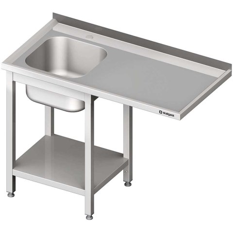 Stół Nierdzewny Ze Zlewem 1-Komorowy. (L) Miejsce Pod Blatem 1800x600x900, Skręcany Stalgast Stół Nierdzewny Ze Zlewem 1-Komorowy. (L) Miejsce Pod Blatem 1800x600x900, Skręcany Stalgast