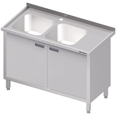 Stół Z 2 Zlewami (L) D. Skrzydłowe 150x60 Stalgast Stół Z 2 Zlewami (L) D. Skrzydłowe 150x60 Stalgast