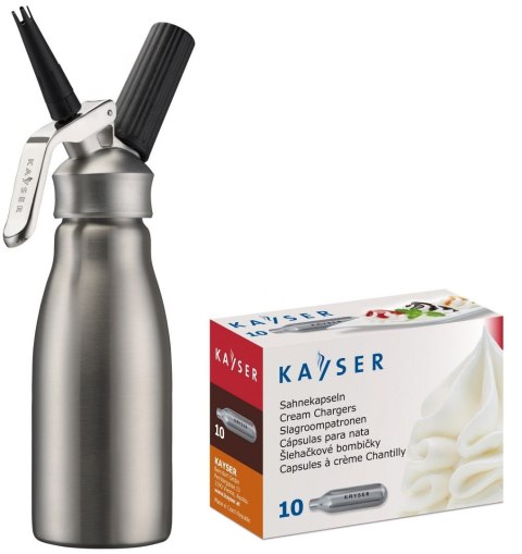 Syfon do bitej śmietany 0.5L INOX + 10 naboi | Kayser 4051