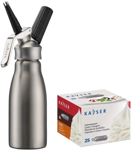 Syfon do bitej śmietany 0.5L INOX + 25 naboi | Kayser 4051