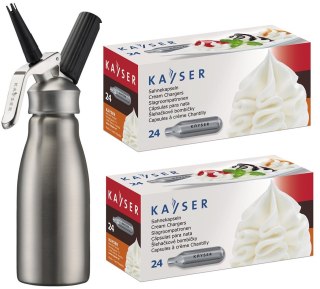 Syfon do bitej śmietany 0.5L INOX + 48 naboi | Kayser 4051