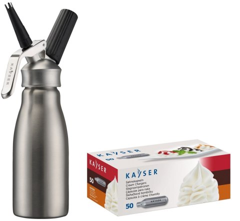 Syfon do bitej śmietany 0.5L INOX + 50 naboi | Kayser 4051