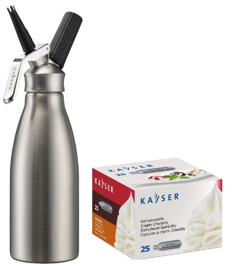 Syfon do śmietany 1L INOX + 25 naboi | Kayser 4101