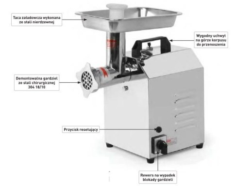 Wilk do mięsa Top Line 80 kg/h + 2 sitka Hendi 210765 Wilk do mięsa Top Line 80 kg/h + 2 sitka Hendi 210765