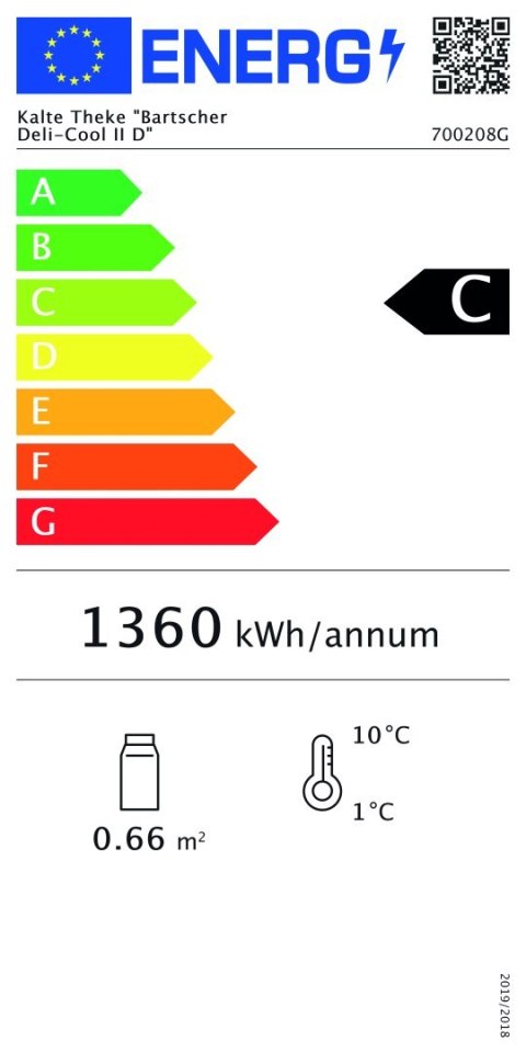 Witryna Chłodnicza 3-Poziomowa 2-12 °C 120l Deli Cool Ii-D Bartscher 700208g