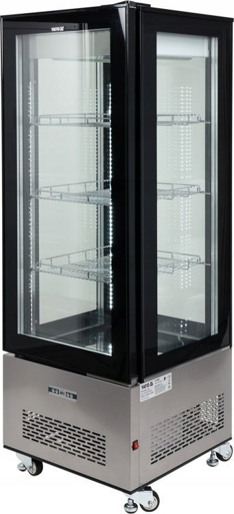 Witryna Chłodnicza do Kawiarni Cukierni 400l Czarna 65x65x190 Yato YG-05068