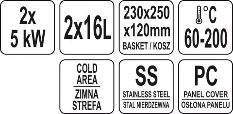 Frytownica Elektryczna z Szafką Smażalnik 2x11,5l Yato YG-04638