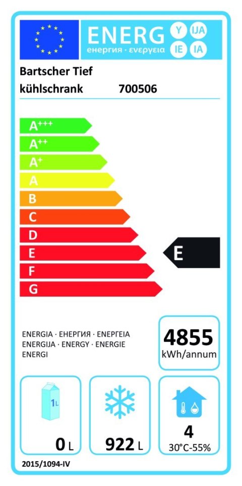 Szafa mroźnicza zamrażarka gastronomiczna GN 2/1 1400L Bartscherer