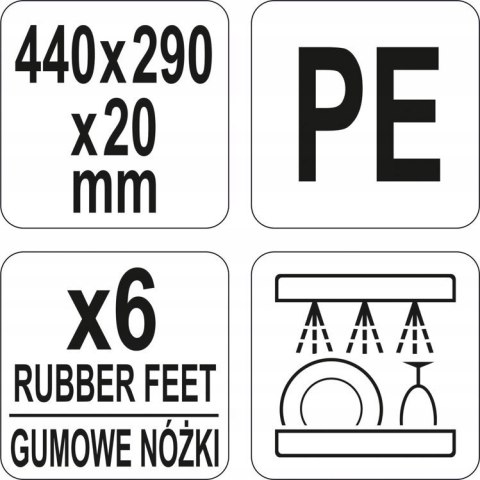 Deska do Krojenia 440x290x20 Biała Yato YG-02163