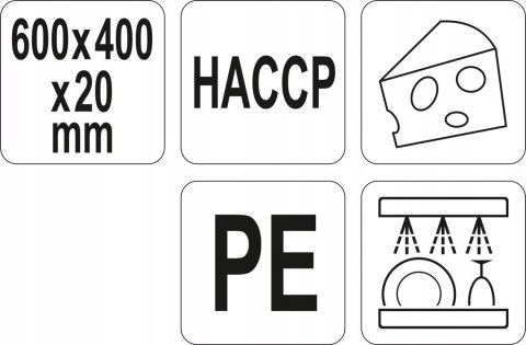 Deska Kuchenna do Krojenia 600x400x20 Biała HACCP Yato YG-02184