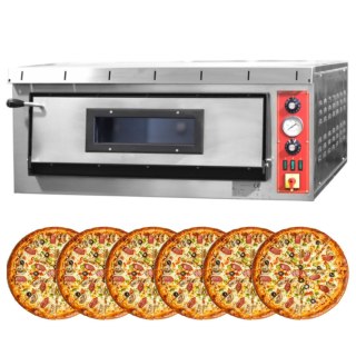 Piec do pizzy 1-poziomowy 400V 9kW komora 720x1080 6x Ø35 cm 165kg