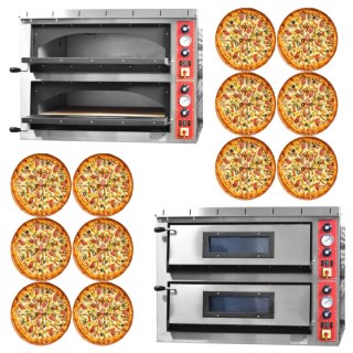 Piec do pizzy 2-poziomowy 400V 18kW 720x1080 12x Ø35cm 300kg