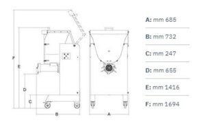 Wilko-Mieszarka Master 60 Y12 Hp 4 PS Sirman - 60kg, 2940W, 400V