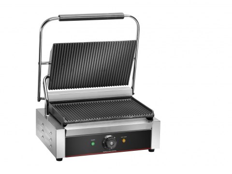 Grill Kontaktowy Pojedynczy 340x230 płyta ryflowana Amitek 6040013