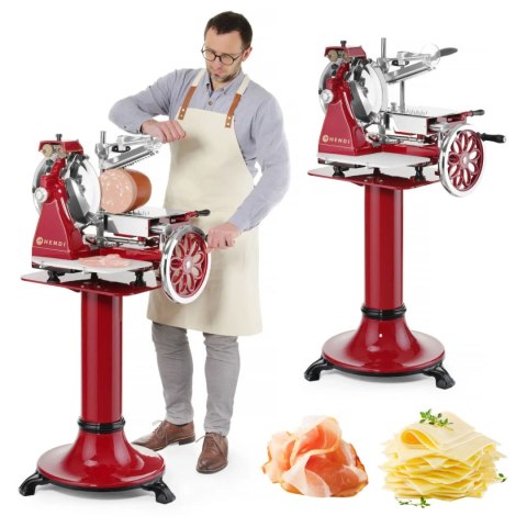 Krajalnica Ręczna Manualna Retro 300 Czerwona z Podstawą Hendi 210956_63 Krajalnica Ręczna Manualna Retro 300 Czerwona z Podstawą Hendi 210956_63
